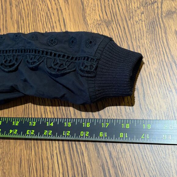 Opening Ceremony Women's XS Anglaise Broderie Lace Bomber Jacket Black - Picture 4 of 8